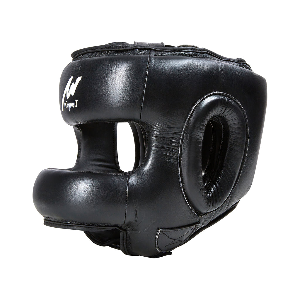 Boxing Ultimate Leather Full Face Head Guard With Bar image 0