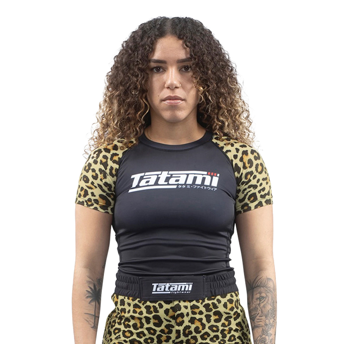 Tatatmi Ladies Recharge Short Sleeve Rash Guard - Leopard - Medium image
