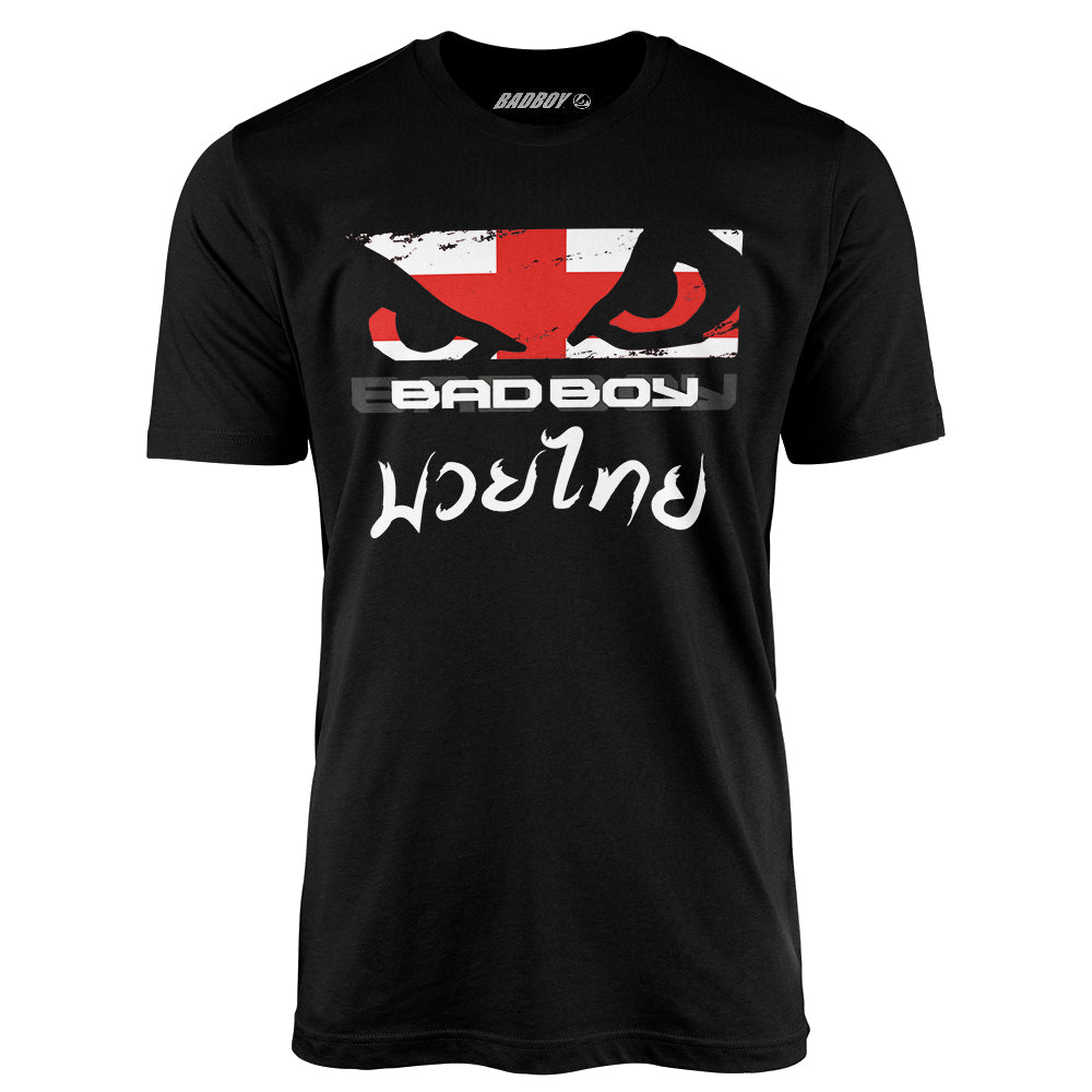Bad Boy Uk Flag Muay Thai Fighter T Shirt - Black - X - Large image