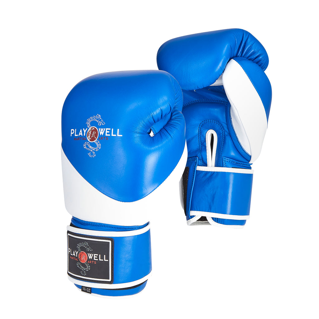 Playwell Premium "K1 Series" Leather Muay Thai Boxing Gloves - 16 oz image