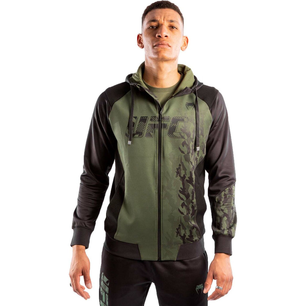 Venum x UFC Authentic Fight Week Polyester Hoodie - Black/Khaki - Medium image
