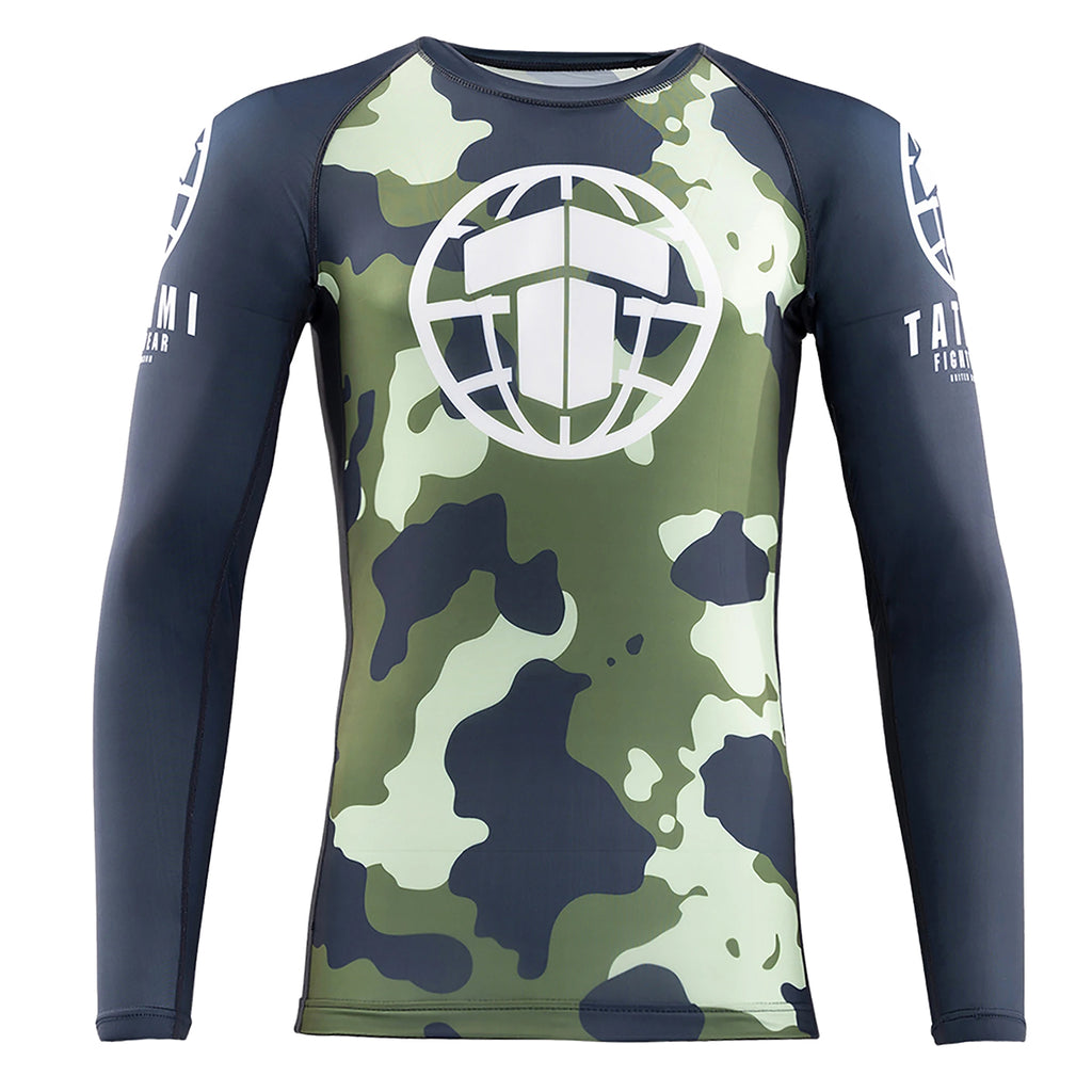 Tatami Mens MTP Green Camo Long Sleeve Rash Guard image 0