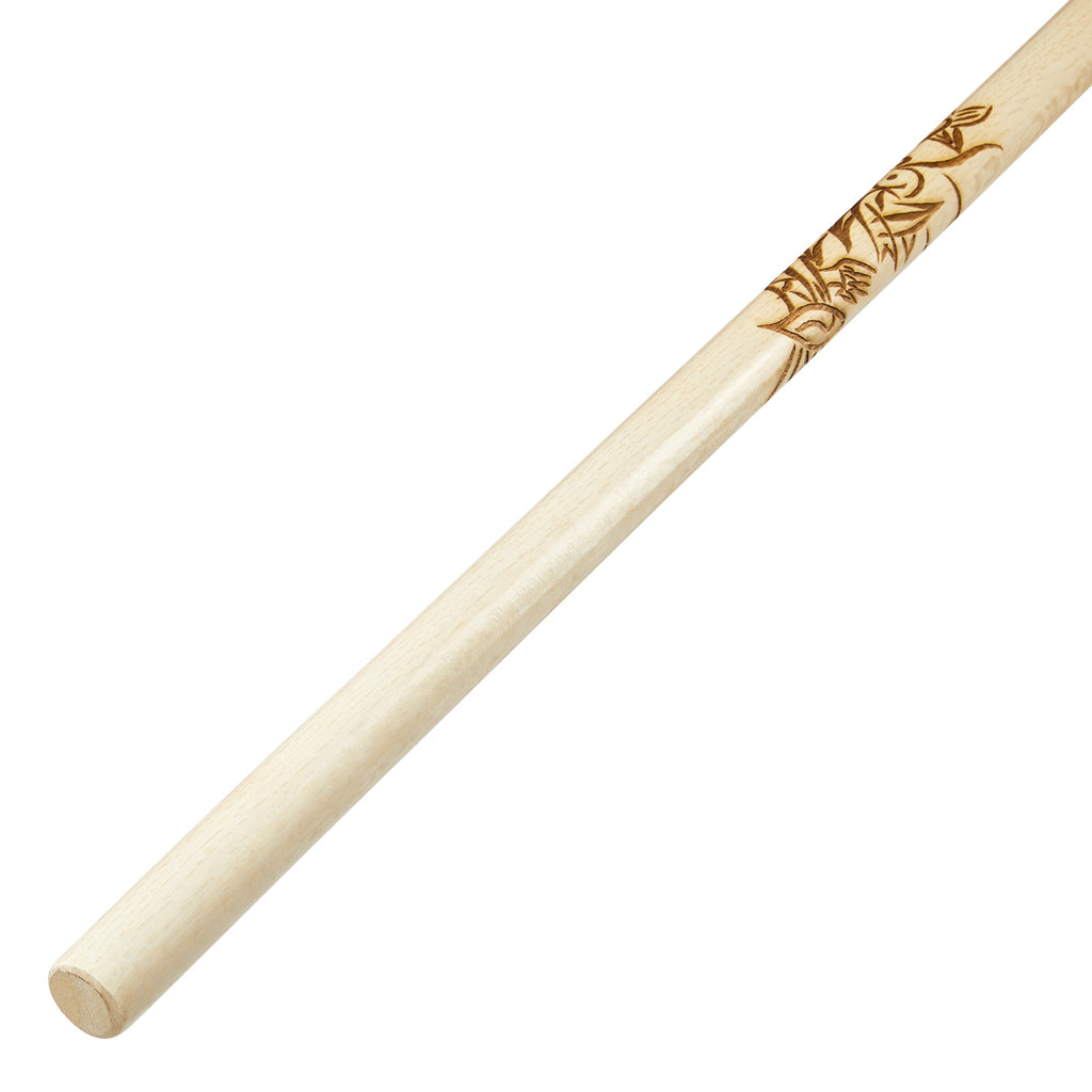Bo Staff White Oak Carved Dragon