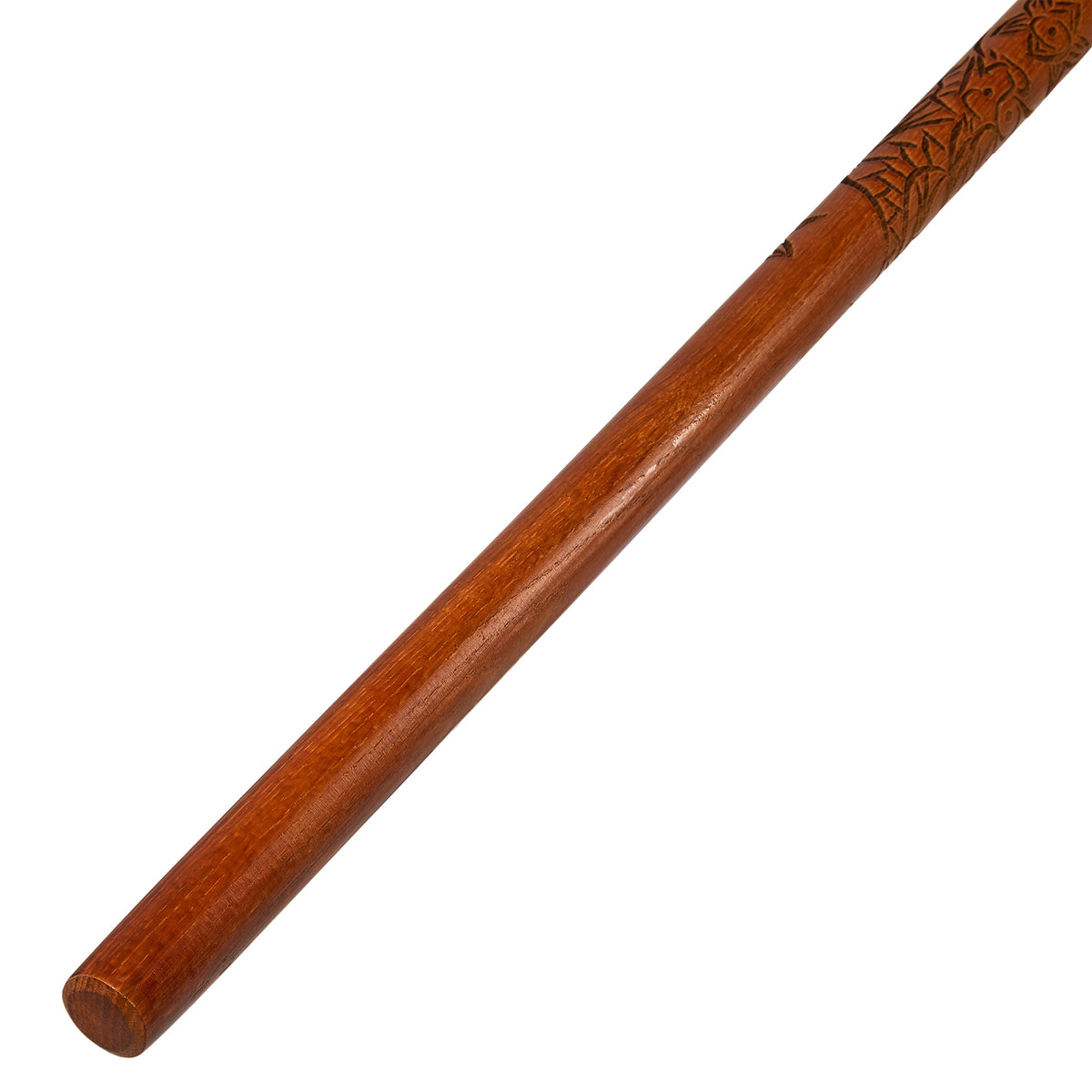 Jo Staff Red Oak Carved Dragon