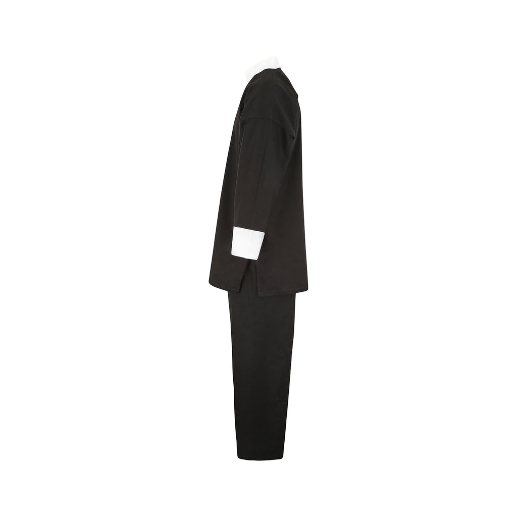 Kids Kung Fu Medium Weight 9oz Suit - Black/White