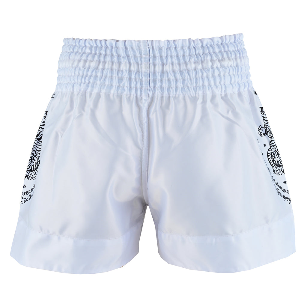 Twin Tigers Muay Thai Boxing Gloves, Shin Pads & Shorts - White