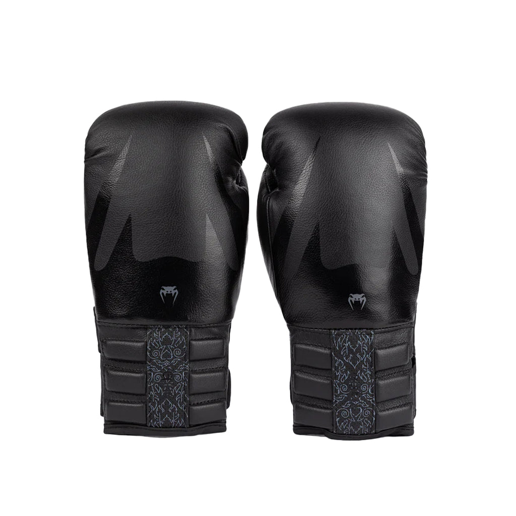 Venum Reverso Leather Boxing Gloves - Black/Black