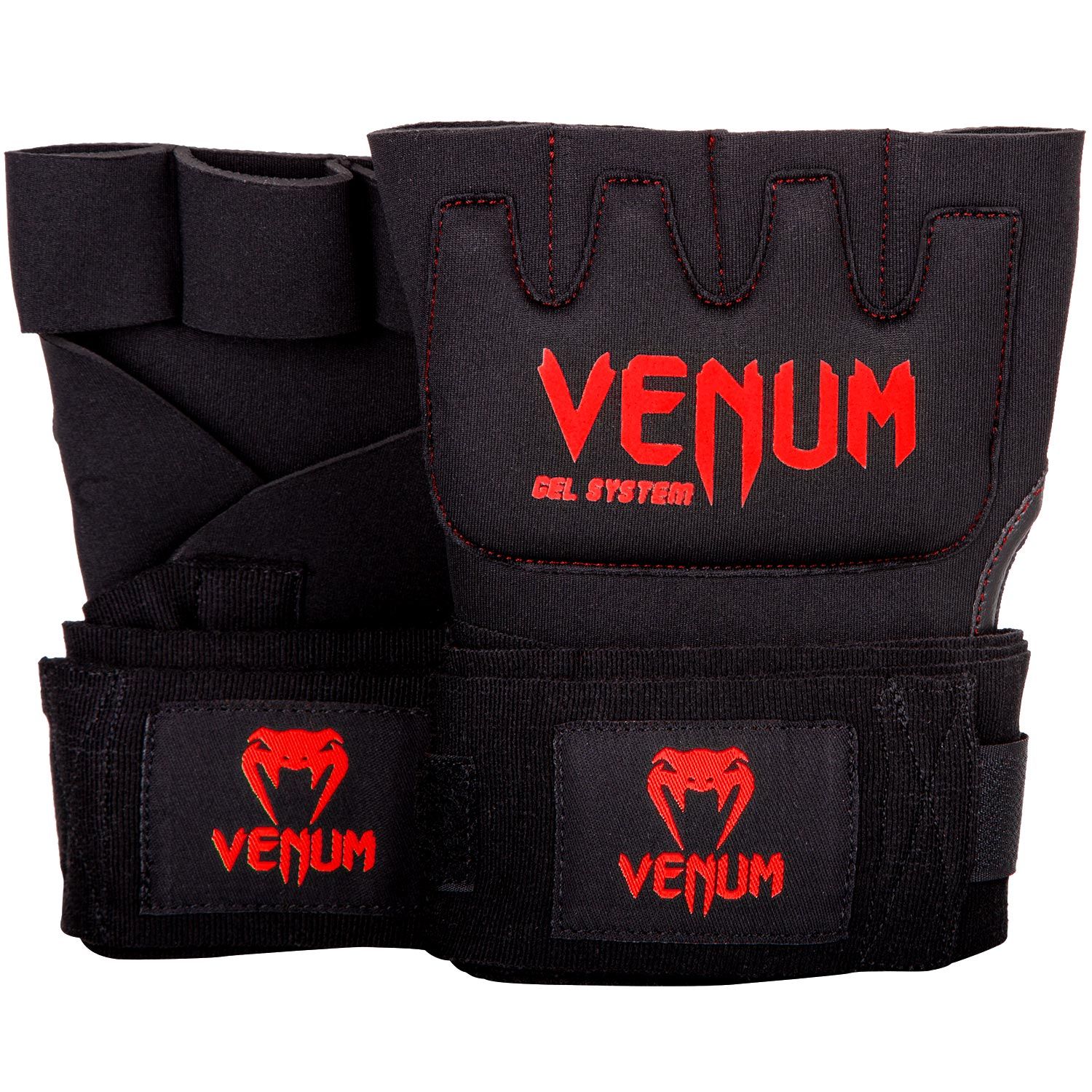 Venum MMA Contact Shock Gel Glove Hand Wraps - Black/Red image 0