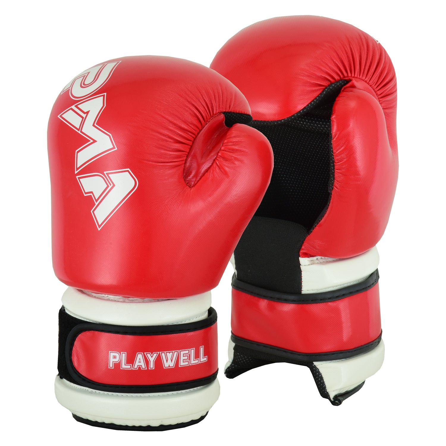 Semi Contact Elite Glossy Sparring Gloves: Red - Medium image