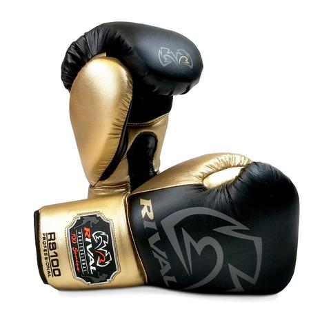 Rival Boxing RS100 Proffesional Sparring Gloves - Black - 16 oz image