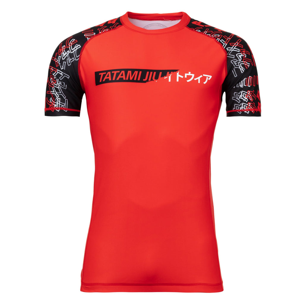 Tatami Mens No Gi  Uncover Short Sleeve Rash Guard - Red - Small image