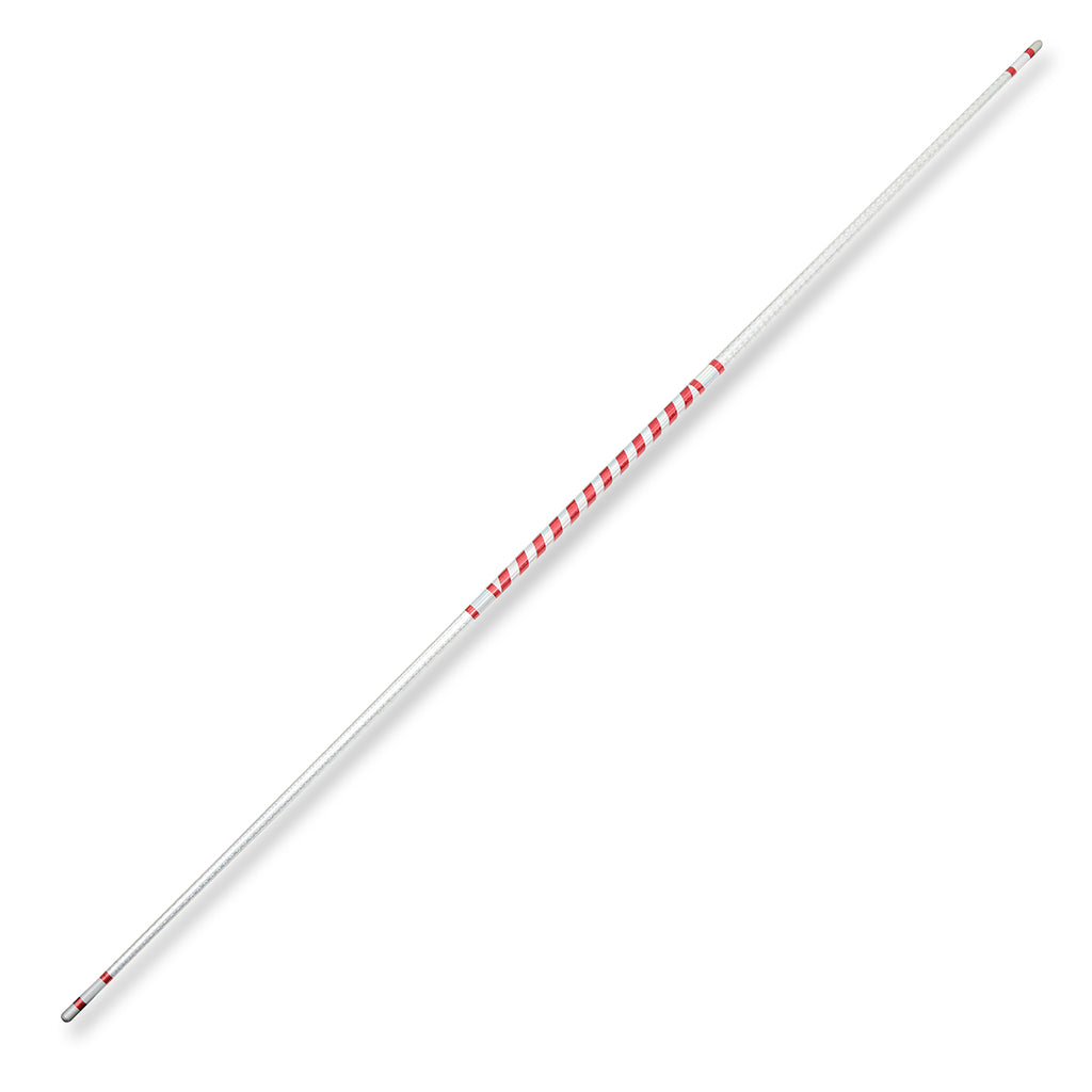 Chrome Competition Silver/Red Spiral Ultra Light Bo Staff - 72"